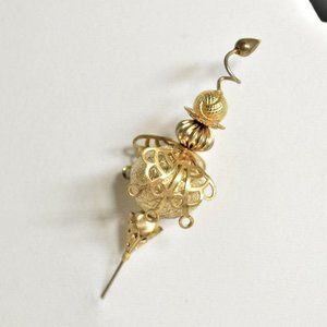 Artisan Gold Plated Ball & Beads Stick Pin